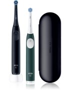 Oral-B iO2 Clean & Gentle elektromos fogkefe tokkal dupla csomagolás Matt Black & Forest Green