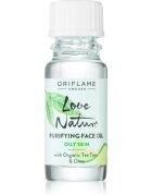 Oriflame Love Nature Organic Tea Tree & Lime tisztító olaj problémás és pattanásos bőrre 10 ml