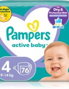 Pampers Active Baby Size 4 eldobható pelenkák 9-14 kg 76 db