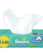 Pampers Fresh Clean nedves törlőkendő gyerekeknek az érzékeny bőrre 4x80 db