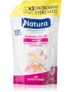 PAPOUTSANIS Natura Almond Cream folyékony szappan utántöltő 750 ml