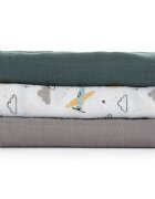 Petite&Mars Moussy mosható pelenkák Grey Planes 68 x 68 cm 3 db