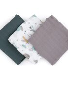 Petite&Mars Moussy mosható pelenkák Grey Planes 68 x 68 cm 3 db