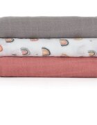 Petite&Mars Moussy mosható pelenkák Rose Rainbows 68 x 68 cm 3 db