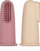 Petite&Mars Take&Match 0m+ ujjra húzható fogkefe gyermekeknek tokkal Rose&Sand 2 db
