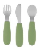 Petite&Mars Take&Match Stainless Steel Cutlery Set étkészlet gyermekeknek Sweet Pea 12m+ 3 db