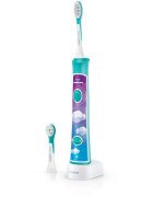Philips Sonicare For Kids HX6322/04 szónikus elektromos gyermek fogkefék Bluetooth összeköttetéssel Aqua 1 db
