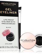 Revolution Gel Eyeliner Pot tartós zselés szemceruza ecsettel árnyalat Black 3 g