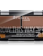 Rimmel Brow This Way paletta a szemöldök sminkeléséhez árnyalat 002 Medium Brown 13 g