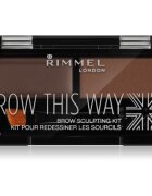 Rimmel Brow This Way paletta a szemöldök sminkeléséhez árnyalat 003 Dark Brown 13 g