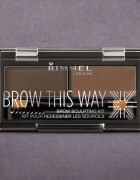 Rimmel Brow This Way paletta a szemöldök sminkeléséhez árnyalat 003 Dark Brown 13 g