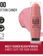 Rimmel Multi-Tasker Blush'N'brush pirosító stick ecsettel árnyalat 100 Cotton Candy 8 g