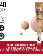 Rimmel Multi-Tasker Wake Me Up alapozó és korrektor az élénk bőrért árnyalat 40 Ivory 20 ml