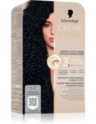 Schwarzkopf Creme Supreme tartós hajfesték árnyalat 1-1 Cool Black 60 ml