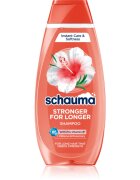 Schwarzkopf Schauma Stronger For Longer Hair erősítő sampon hosszú hajra Hibiscus & Rosemary 400 ml