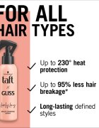 Schwarzkopf Taft x Gliss multifunkciós hajspray a hajformázáshoz melyhez magas hőfokot használunk Lovely Long 150 ml