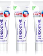 Sensodyne Sensitivity & Gum Whitening fehérítő fogkrém a fogak és a fogíny védelmére 3x75 ml