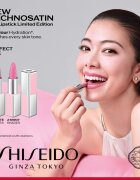 Shiseido Technosatin Pink selyem rúzs árnyalat 02 Sparkling Pink 3.3 g