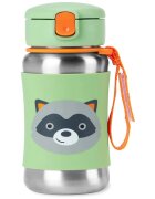 Skip Hop Spark Style Straw Bottle rozsdamentes kulacs szívószállal Racoon 12 m+ 1 db