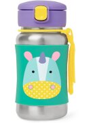 Skip Hop Zoo Straw Bottle rozsdamentes kulacs szívószállal Unicorn 12 m+ 1 db