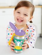 Skip Hop Zoo Straw Bottle rozsdamentes kulacs szívószállal Unicorn 12 m+ 1 db