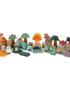 Small foot Wooden Building Blocks Dino interaktív játék fából készült 12 m+ 34 db
