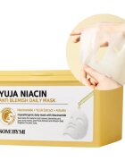 Some By Mi Yuja Niacin Anti Blemish Daily Mask fehérítő gézmaszk egységesíti a bőrszín tónusait nagy csomagolás 30 db