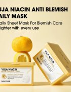 Some By Mi Yuja Niacin Anti Blemish Daily Mask fehérítő gézmaszk egységesíti a bőrszín tónusait nagy csomagolás 30 db