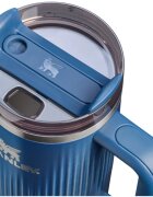 Stanley Quencher H2.O FlowState™ Fluted Tumbler rozsdamentes termosz szívószállal közepes Glacial Blue Shine 890 ml