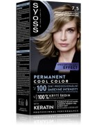 Syoss Permanent Cool Color tartós hajfesték hideg árnyalattal árnyalat 7_5 Natural Ashy Blond 1 db