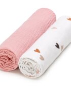 T-Tomi BIO Muslin Diapers mosható pelenkák Love 65 x 65 cm 2 db
