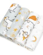 T-Tomi Cloth Diapers Unicorns mosható pelenkák 76x76 cm 4 db