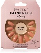 Technic Cosmetics False Nails Almond műköröm Gloss Nude 24 db