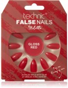 Technic Cosmetics False Nails Stiletto műköröm Gloss Red 24 db