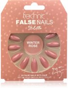 Technic Cosmetics False Nails Stiletto műköröm Winter Rose 24 db