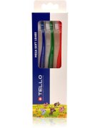 TELLO Kids 10400 Mega Soft fogkefék gyermekeknek 2-7 3 db