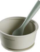 Tommee Tippee EasiStick™ Silicone Bowl & Spoon szilikon tálka tapadókoronggal 4m+ Green 1 db