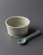Tommee Tippee EasiStick™ Silicone Bowl & Spoon szilikon tálka tapadókoronggal 4m+ Green 1 db