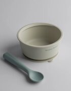 Tommee Tippee EasiStick™ Silicone Bowl & Spoon szilikon tálka tapadókoronggal 4m+ Green 1 db
