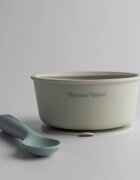 Tommee Tippee EasiStick™ Silicone Bowl & Spoon szilikon tálka tapadókoronggal 4m+ Green 1 db