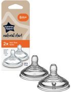Tommee Tippee Natural Start Anti-Colic Teat etetőcumi Fast Flow 6 m+ 2 db