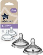 Tommee Tippee Natural Start Anti-Colic Teat etetőcumi Slow Flow 0m+ 2 db