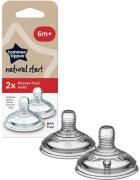 Tommee Tippee Natural Start Anti-Colic Teat etetőcumi Thick Feed 6m+ 2 db