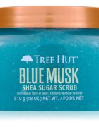 Tree Hut Shea Sugar Scrub Blue Musk cukros test peeling 510 g