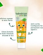 Vademecum BIO Junior fogkrém gyermekeknek fluoriddal 6 éves kortól Minty Mango 50 ml