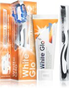 White Glo Whitening & Tartar Control fehérítő fogkrém kefével Curcumin and Turmeric 150 g