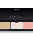 Wibo 3 Steps To Perfect Face Light Púderes highlight és kontúr paletta az arcra 10 g