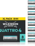 Wilkinson Sword Quattro Essential 4 Titanium Sensitive tartalék pengék 8 db