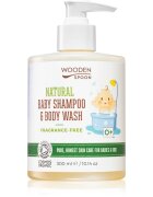 WoodenSpoon Natural sampon és tusfürdő gél gyermekeknek parfümmentes 300 ml