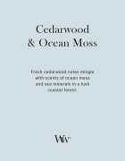 Woodwick Cedarwood & Ocean Moss illatgyertya fa kanóccal 610 g